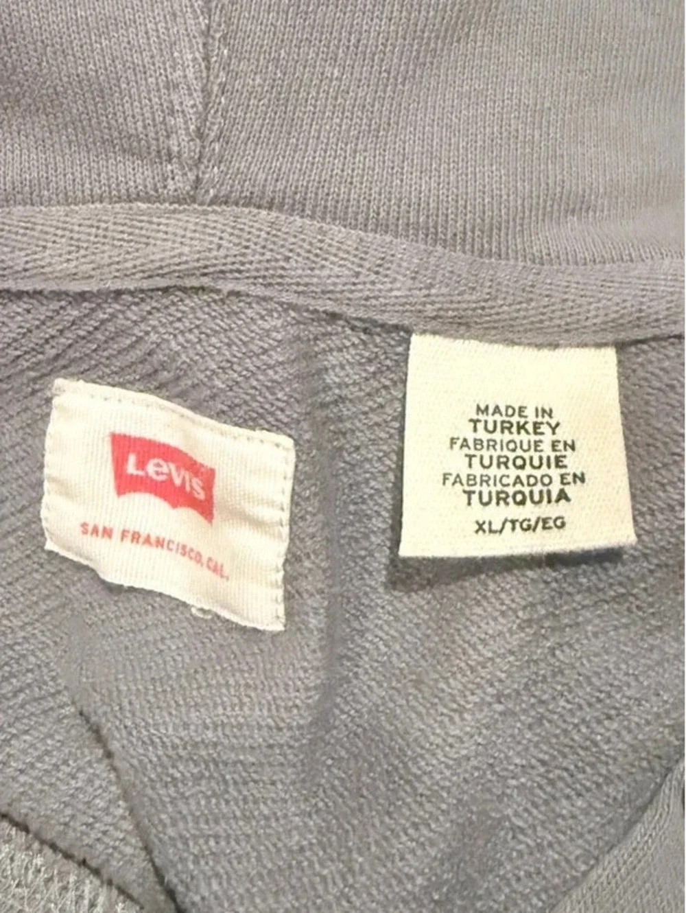 Levi’s Colorblock Logo Pullover Hoodie Men’s XL Gray White 137